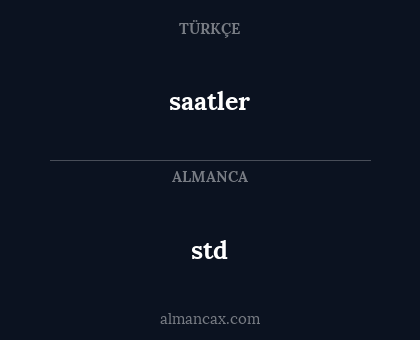 saatler - std