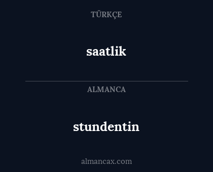 saatlik - stundentin