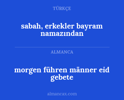 sabah, erkekler bayram namazından - morgen führen männer eid gebete