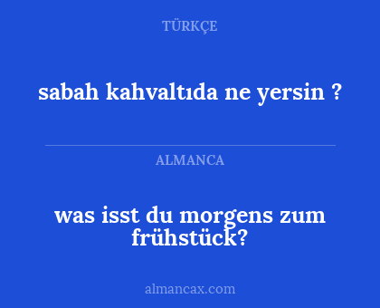 was isst du morgens zum frühstück? - sabah kahvaltıda ne yersin ?
