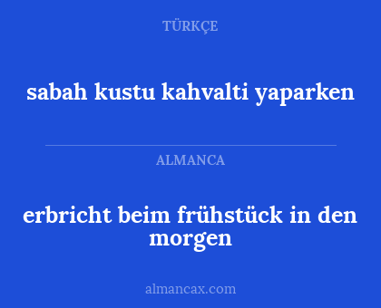 sabah kustu kahvalti yaparken - erbricht beim frühstück in den morgen