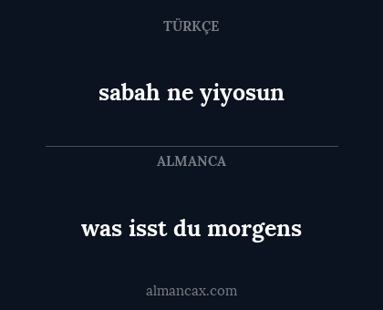 sabah ne yiyosun - was isst du morgens