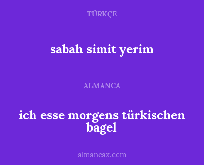 sabah simit yerim - ich esse morgens türkischen bagel