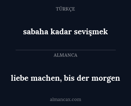 liebe machen, bis der morgen - sabaha kadar sevişmek