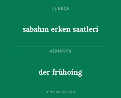 sabahın erken saatleri - der frühoing