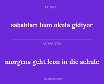 sabahları leon okula gidiyor - morgens geht leon in die schule