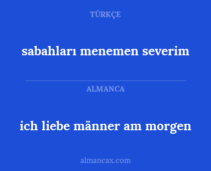 sabahları menemen severim - ich liebe männer am morgen
