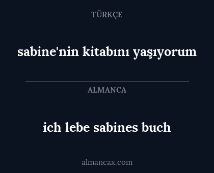 sabine'nin kitabını yaşıyorum - ich lebe sabines buch