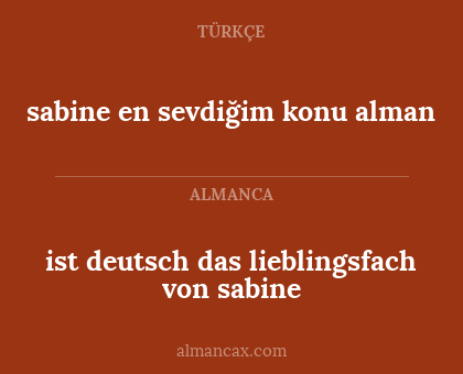 ist deutsch das lieblingsfach von sabine - sabine en sevdiğim konu alman