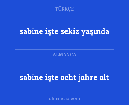 sabine işte sekiz yaşında - sabine işte acht jahre alt