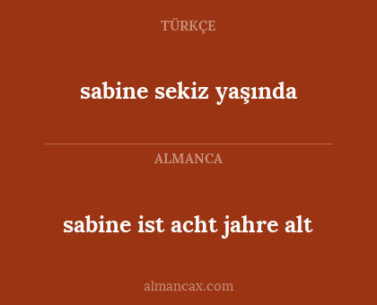 sabine sekiz yaşında - sabine ist acht jahre alt