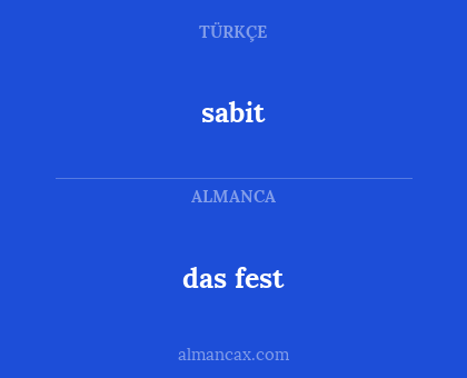 sabit - das fest