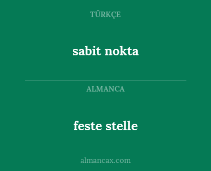 sabit nokta - feste stelle