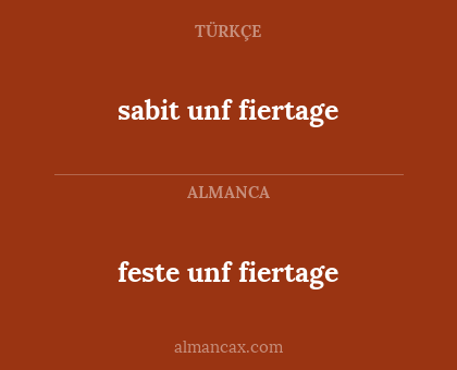 feste unf fiertage - sabit unf fiertage