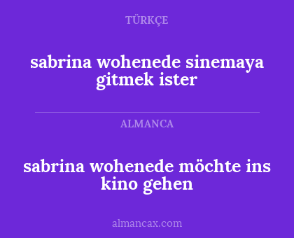 sabrina wohenede möchte ins kino gehen - sabrina wohenede sinemaya gitmek ister