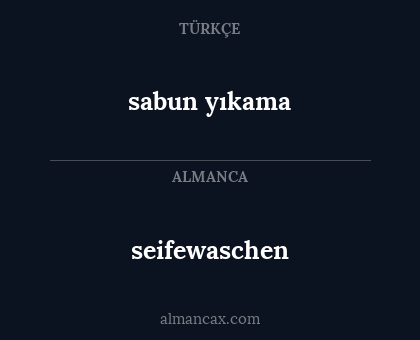 sabun yıkama - seifewaschen