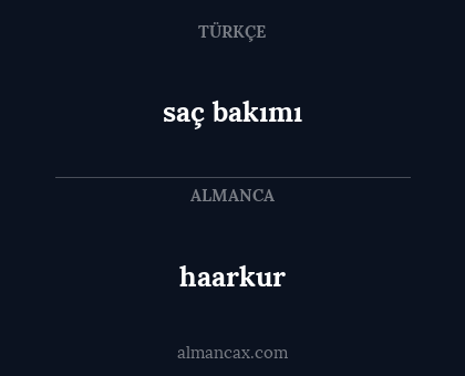 haarkur - saç bakımı