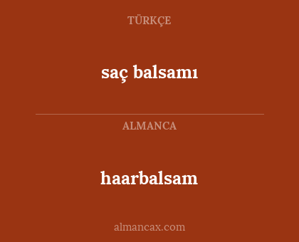 haarbalsam - saç balsamı
