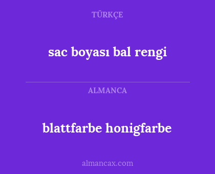 blattfarbe honigfarbe - sac boyası bal rengi