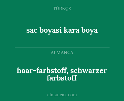 sac boyasi kara boya - haar-farbstoff, schwarzer farbstoff