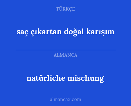 natürliche mischung - saç çıkartan doğal karışım