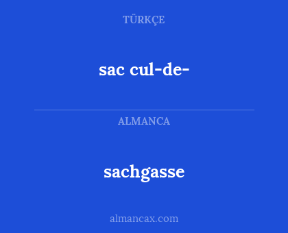 sachgasse - sac cul-de-