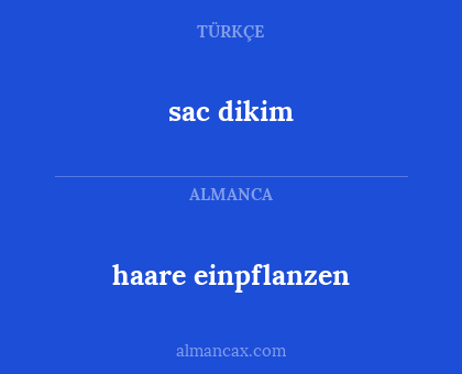 sac dikim - haare einpflanzen
