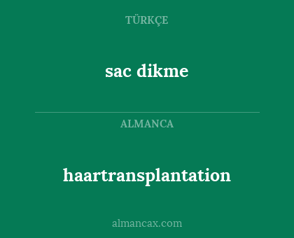sac dikme - haartransplantation
