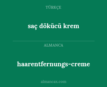 haarentfernungs-creme - saç dökücü krem
