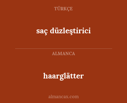 haarglätter - saç düzleştirici