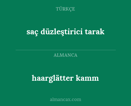 haarglätter kamm - saç düzleştirici tarak