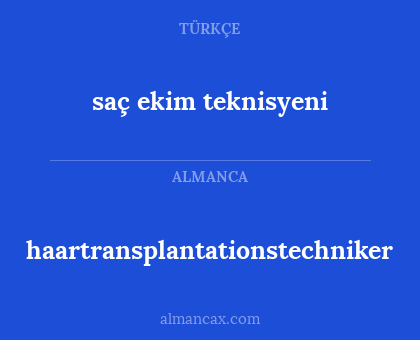 saç ekim teknisyeni - haartransplantationstechniker