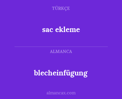 sac ekleme - blecheinfügung
