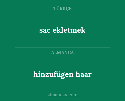 sac ekletmek - hinzufügen haar