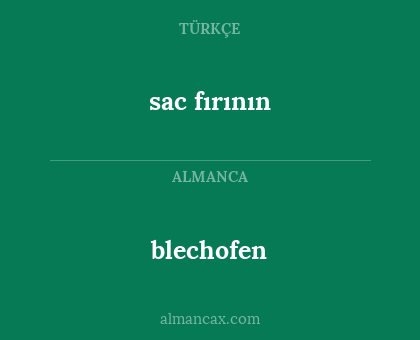 blechofen - sac fırının