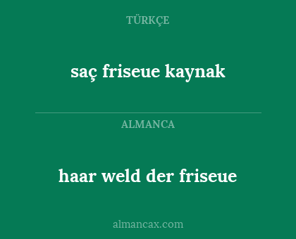 haar weld der friseue - saç friseue kaynak