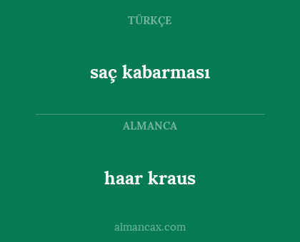 haar kraus - saç kabarması