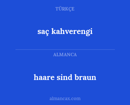 haare sind braun - saç kahverengi