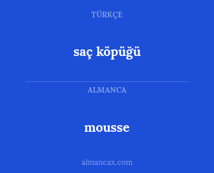 mousse - saç köpüğü