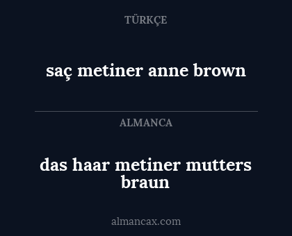 saç metiner anne brown - das haar metiner mutters braun
