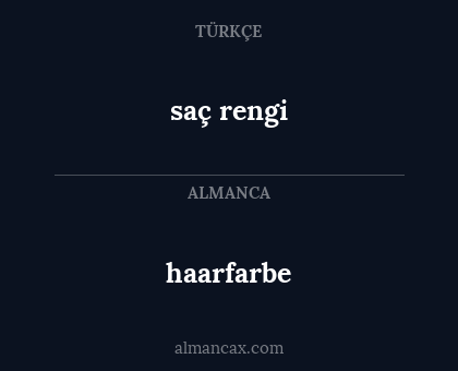 haarfarbe - saç rengi