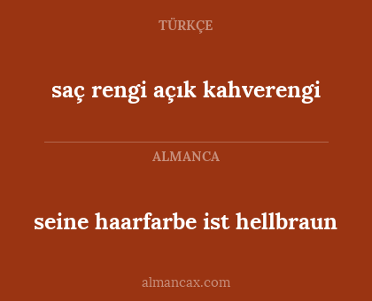 seine haarfarbe ist hellbraun - saç rengi açık kahverengi