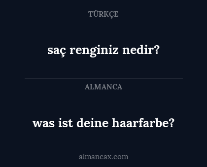 was ist deine haarfarbe? - saç renginiz nedir?