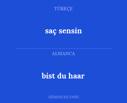 saç sensin - bist du haar
