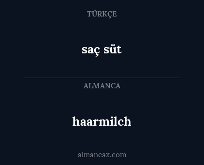 haarmilch - saç süt