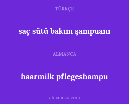saç sütü bakım şampuanı - haarmilk pflegeshampu