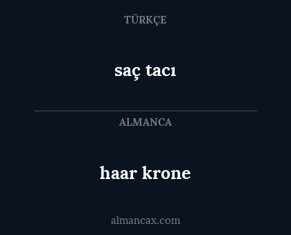 saç tacı - haar krone