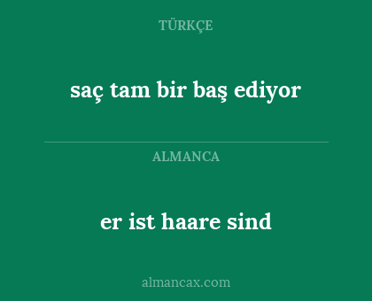 er ist haare sind - saç tam bir baş ediyor