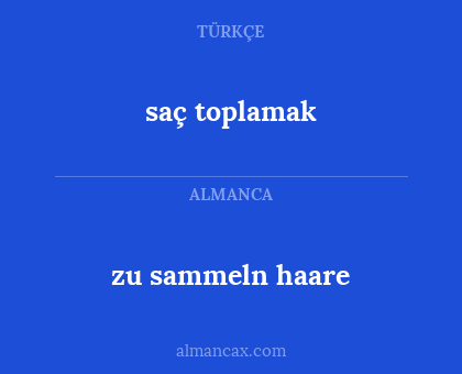 saç toplamak - zu sammeln haare