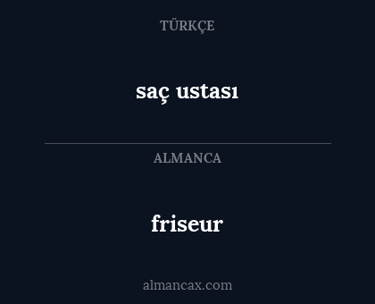 friseur - saç ustası